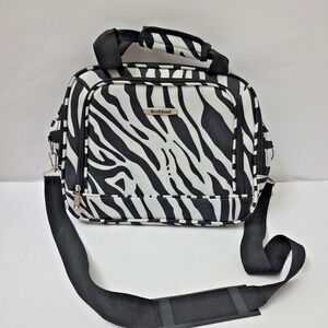 Zebra Print Rockland Laptop Carry-on Bag W 2 Outer Pockets + Luggage Strap